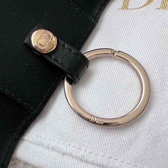 Auth Dior Quilted Logo Charm Key Holder Wallet - Black w/ Gold Hardware - Picture 10 of 13